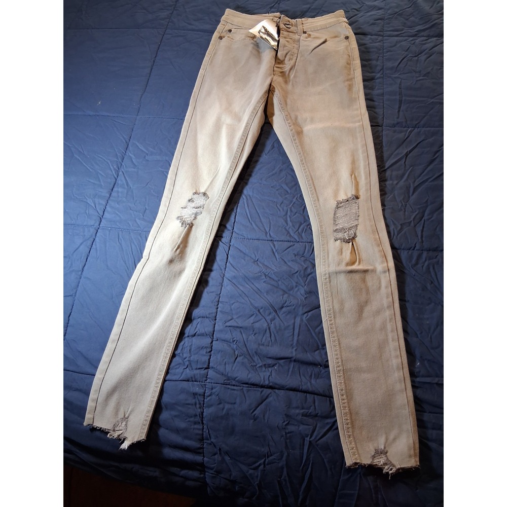 boohooMAN Super Skinny Raw Edge Distressed Jeans‎  Gray 30R
